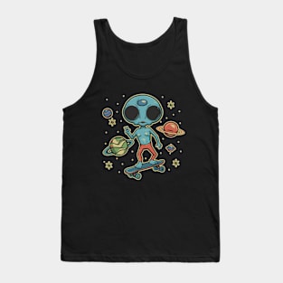 Alien Skateboard Space Punk Tank Top